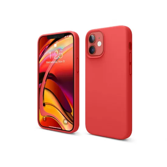 Husă Helmet Liquid Silicone pentru iPhone 12 Mini, Red