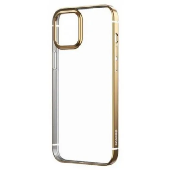 Husă Baseus Shining Transparent pentru iPhone 12, Gold/Transparent