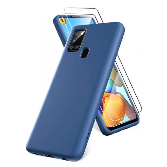 Чехол Helmet Liquid Silicone для Samsung Galaxy A21S, Blue