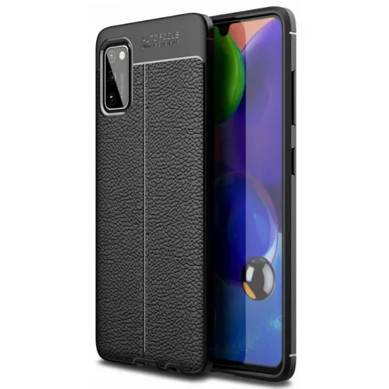 Husă Helmet Nylon TPU Leather pentru Samsung Galaxy A41, Black