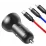 Încărcător auto Baseus TZCCBX-0G, Black (UBS Type C / micro USB / Lightning)