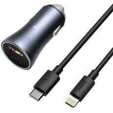 Автомобильное зарядное устройство Baseus TZCCJD-B0G 40 Вт, Gray (USB Type-C)