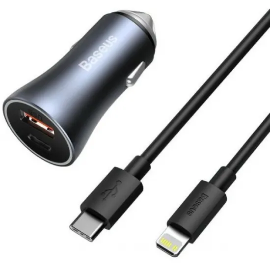 Автомобильное зарядное устройство Baseus TZCCJD-B0G 40 Вт, Gray (USB Type-C)
