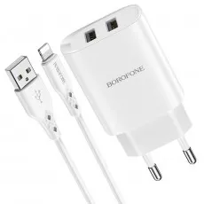 Зарядное устройство Borofone BN2, White (Lightning) Зарядное устройство Borofone BN2, White (Lightning)