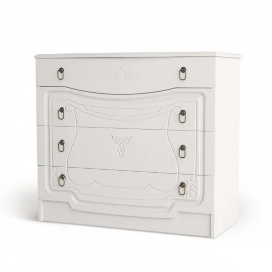 Комод МИФ Мария (90 см), белый глянец / белый