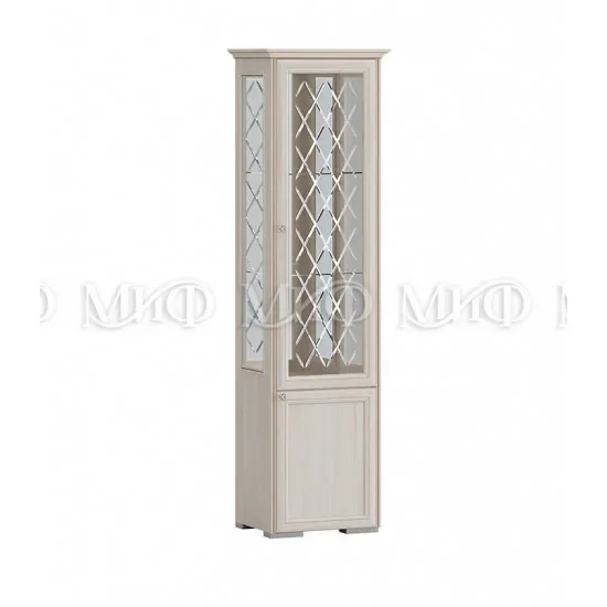 Пенал со стеклом МИФ ПАРМА (57.2 см), Сандал светлый