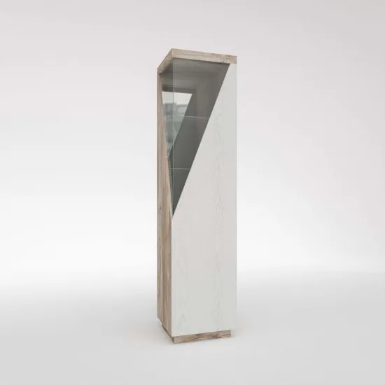 Шкаф с витриной КМК ЛАЙТ (0551.7) (50 см) правый, Дуб юккон / дуб полярный