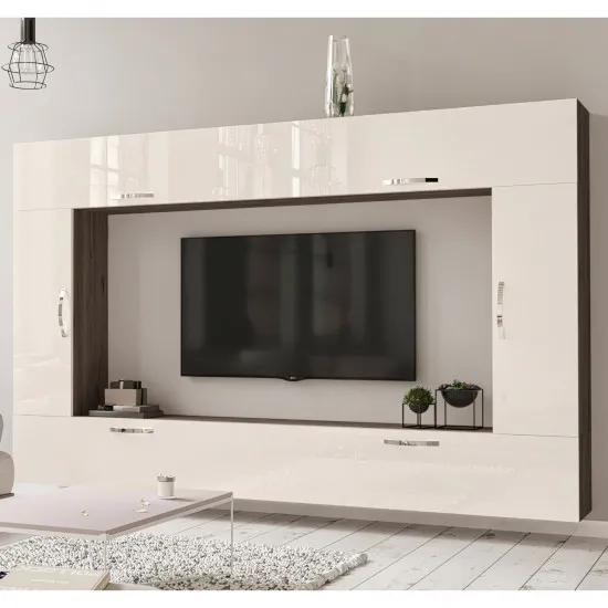 Living Bafimob L-4 (240 cm), Mokka/Bianco-bej
