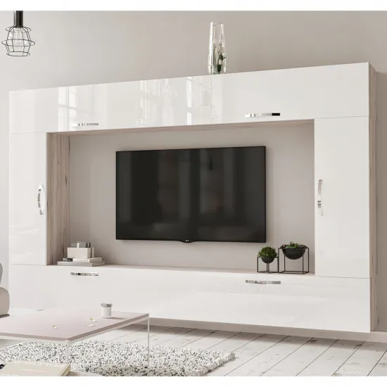 Living Bafimob L-4 (240 cm), Corton Stejar/Alb