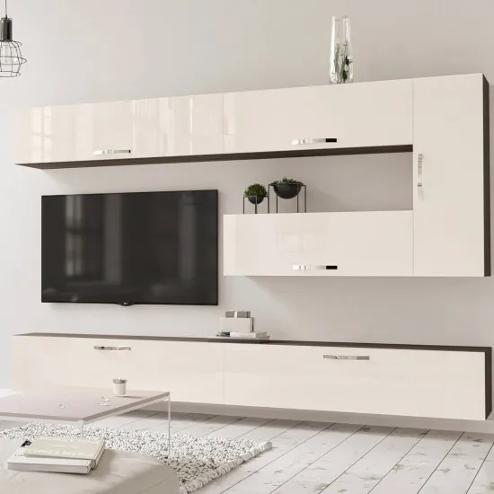 Living Bafimob L-6 (240 cm), Mokka/Bianco-bej