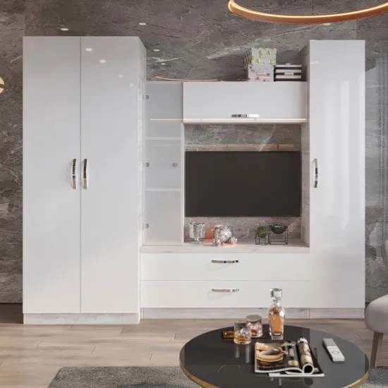Living Bafimob Iulia X (TV-0,9) (240 cm), Corton Stejar/Alb