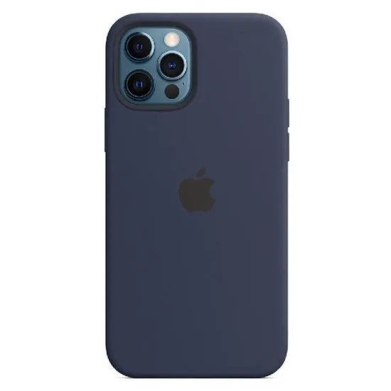 Husă Helmet Liquid Silicone pentru iPhone 12, Navy Blue