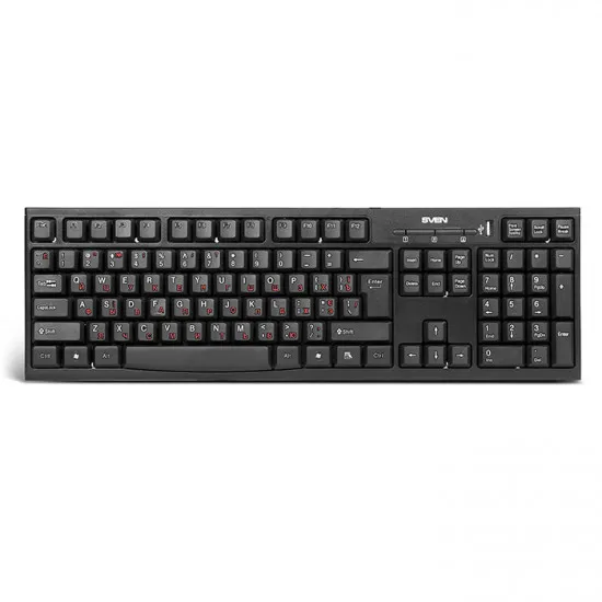 Клавиатура проводная Sven Standard 304 USB+HUB Black