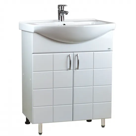 Dulap cu lavoar Mashtab Domino (Basic) 65 cm cu 2 usi, White