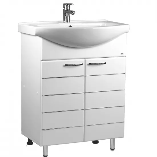 Dulap cu lavoar Mashtab Modern (Basic) 55 cm cu 2 usi, White