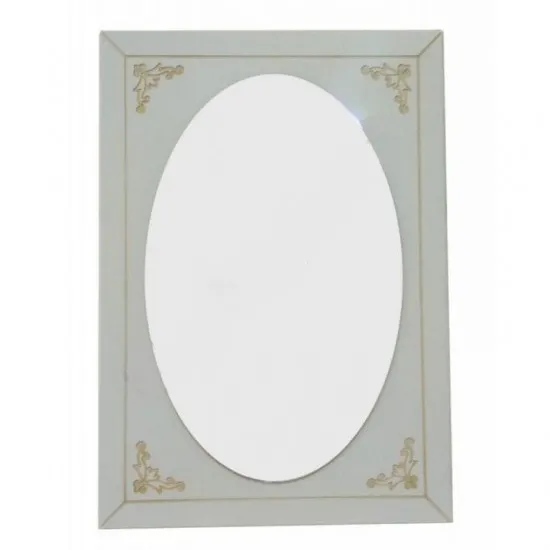 Oglinda de perete КМК Verona 0469.6 (63 cm) , Белый металлик / Патина золото