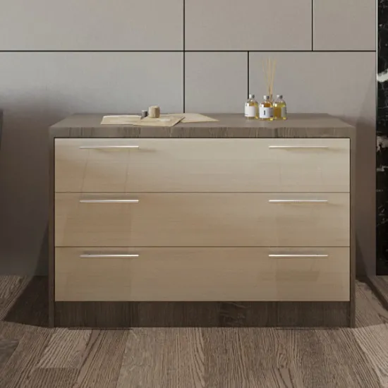 Комод PS К-100 (100 см) с 3 ящиками, Trufel /Chamonix deschis