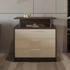 Комод PS КТВ-80 (78 см) с 3 ящиками, Wenge /Chamonix deschis Комод PS КТВ-80 (78 см) с 3 ящиками, Wenge /Chamonix deschis