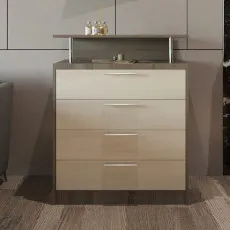 Comodă PS КТВ-80 (78 cm) cu 4 sertare, Trufel /Chamonix deschis