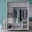 Dulap-cupeu Bafimob DX-160 cu imprimare foto pe 2 usi, 160x220x60 cm,, Wood Cortona