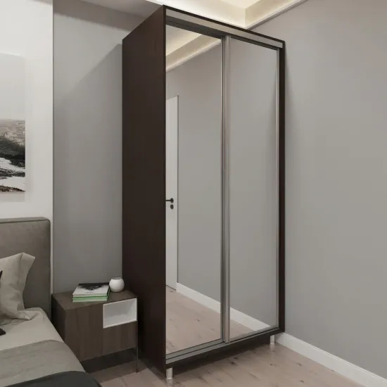 Dulap-cupeu D-100 cu oglinda (100 cm), Wenge