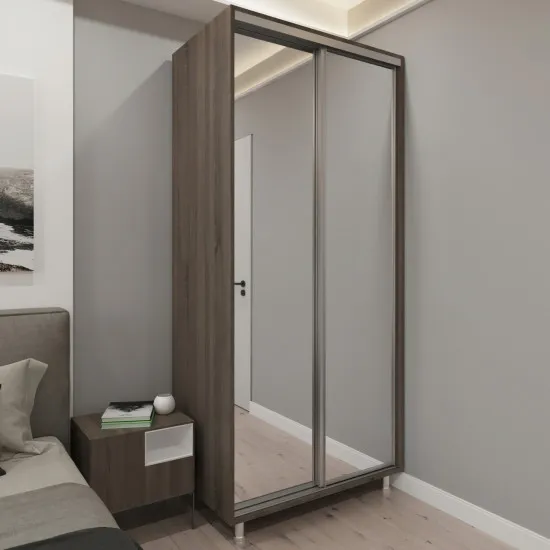 Dulap-cupeu D-100 cu oglinda (100 cm), Trufel