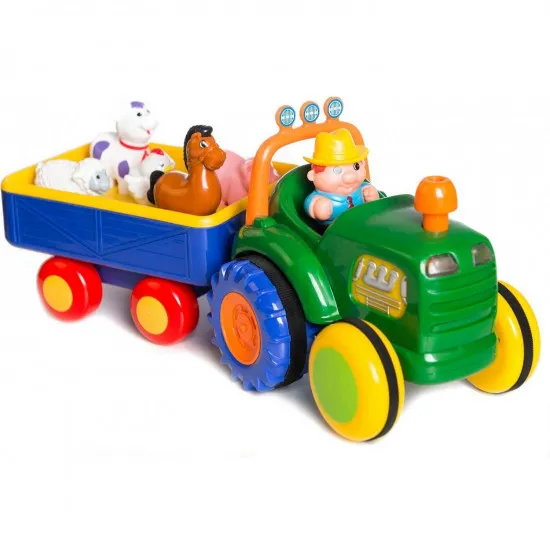 Kiddieland 049726 Игровой набор Трактор с прицепом (озвучен по-русски)