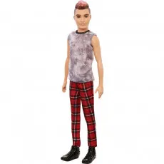 Barbie GVY29 Papusa Ken cu tinuta Punk, 29 cm Barbie GVY29 Papusa Ken cu tinuta Punk, 29 cm