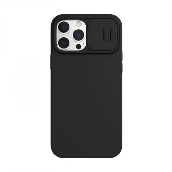 Husă Nillkin CamShield Silky Magnetic Silicone pentru iPhone 13 Pro, Elegant Black