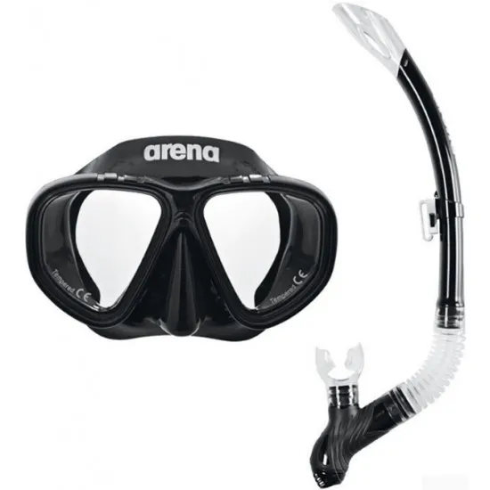 Mască cu tub Arena Premium Snorkeling Set 002018-505 Black