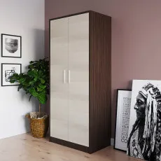 Dulap pentru haine PS S-82 (cu bară) (82 cm), Wenge /Chamonix deschis