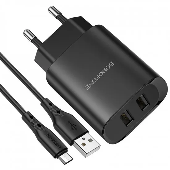 Încărcător Borofone BN2, Black (Micro USB)