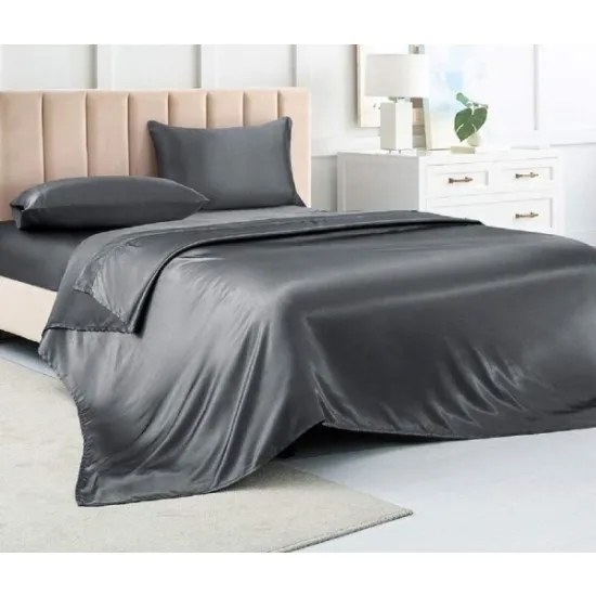 Lenjerie de pat Cottony Satin de Lux Charcoal Uniton (2 persoane EURO)