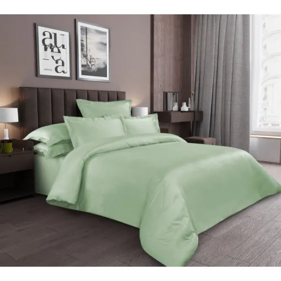 Lenjerie de pat Cottony Satin de Lux Verde Uniton (2 persoane EURO)