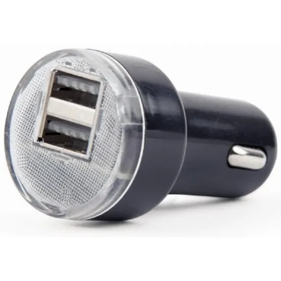 Автомобильное зарядное устройство Energenie EG-U2C2A-CAR-02 24 Вт, Black