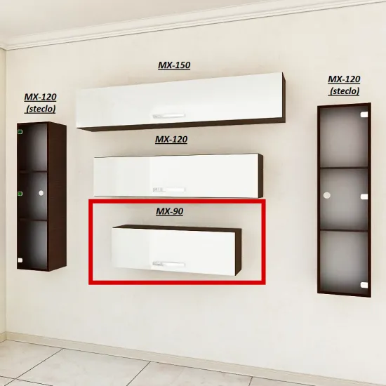 Raft Bafimob MX-90 deschidere superioară, Mokka/Bianco-bej Luciu