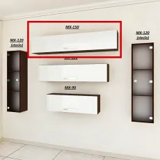 Полка Bafimob МX-150 (150 см) верхнее открывание, Мокко/Бьянко-беж Полка Bafimob МX-150 (150 см) верхнее открывание, Мокко/Бьянко-беж