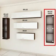 Полка Bafimob МX-120 (стекл) (30 см), Мокко/Бьянко-беж Полка Bafimob МX-120 (стекл) (30 см), Мокко/Бьянко-беж