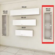 Полка Bafimob МX-120 (стекл) (30 см), Дуб Кортон/Белый Полка Bafimob МX-120 (стекл) (30 см), Дуб Кортон/Белый