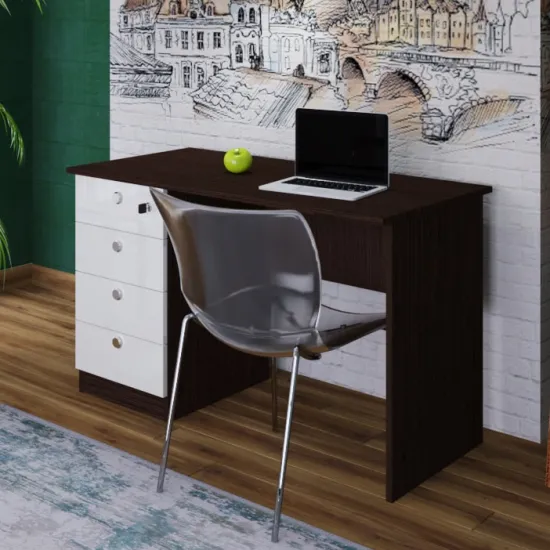 Masă oficiu PS КS-120(X), Mokka/Bianco-bej Luciu