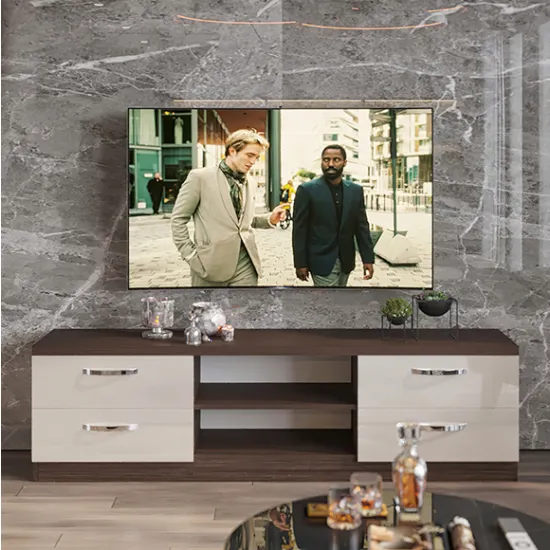 Comoda TV Bafimob ТVХ-180 (180 cm), Mokka/Bianco-bej Luciu