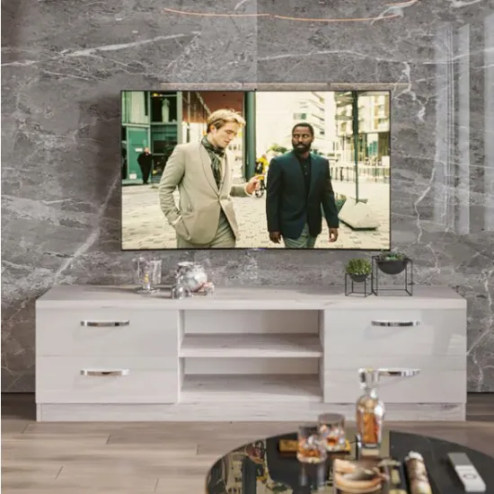 Comoda TV Bafimob ТVХ-180 (180 cm), Corton Stejar/Alb Luciu