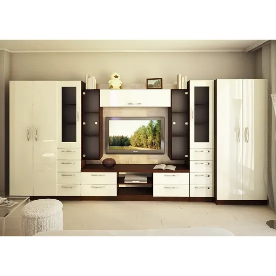 Living Bafimob Liudmila Х ТV-1,2m (420 cm), Mokka/Bianco-bej Luciu