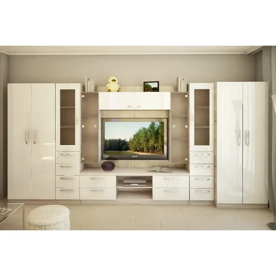 Living Bafimob Liudmila Х ТV-1,2m (420 cm), Corton Stejar/Alb Luciu