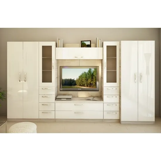 Living Bafimob Liudmila Х Mini ТV-1,5m (390 cm), Corton Stejar/Alb Luciu