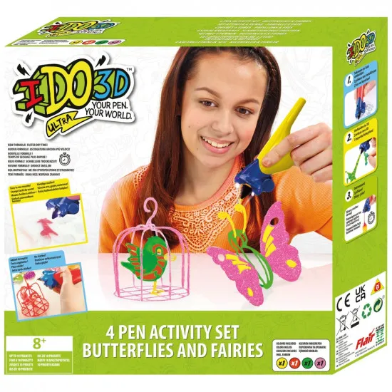 IDO3D 200062l Set pentru 3D creativitate Ultra 4 Pen Set - Butterfly & Fairies