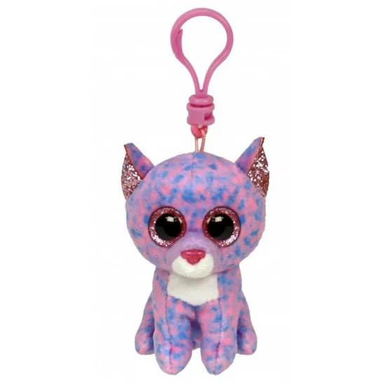 Ty TY35244 Breloc de pluș Cassidy Cat Lavender, 8,5 cm