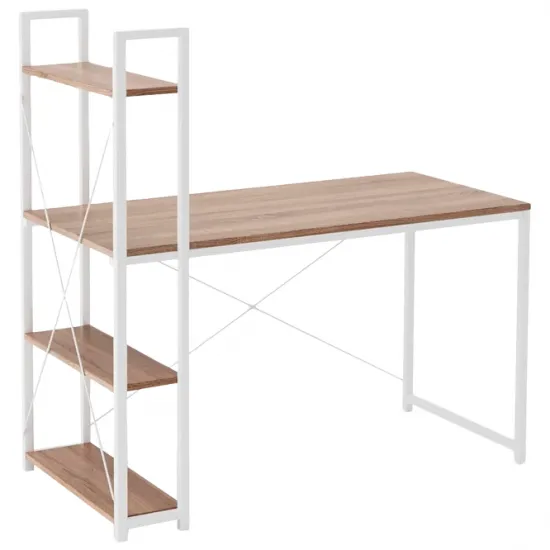 Masă oficiu Halmar NARVIK B-1 (консольный со встроенным стеллажом), Oak / White