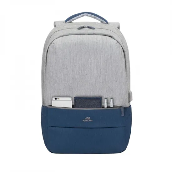 Rucsac pentru laptop 17.3" RivaCase 7567 Prater, Gray/Dark Blue