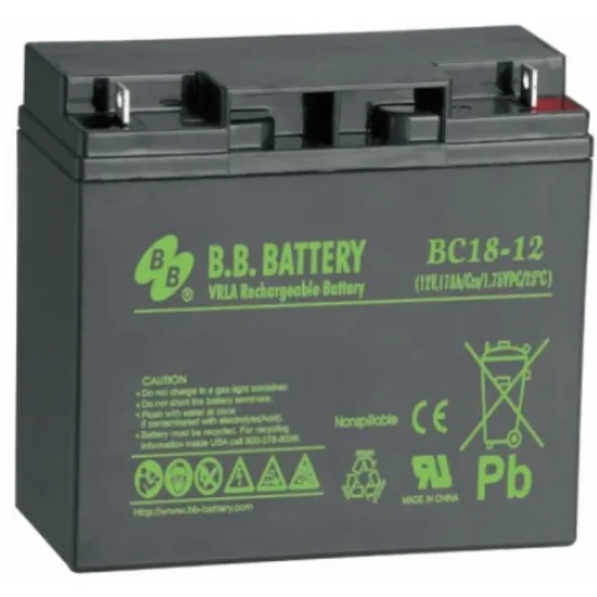 Аккумулятор для резервного питания BB Battery BC18-12, 12 В 18 Ач